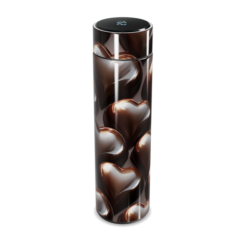 Garrafa Térmica Touch Corações Marrom