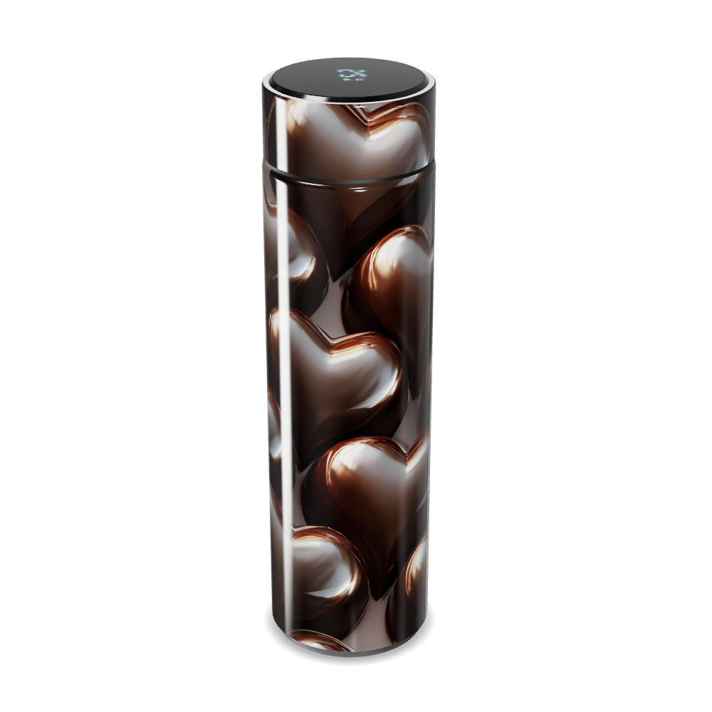 Garrafa Térmica Touch Corações Marrom