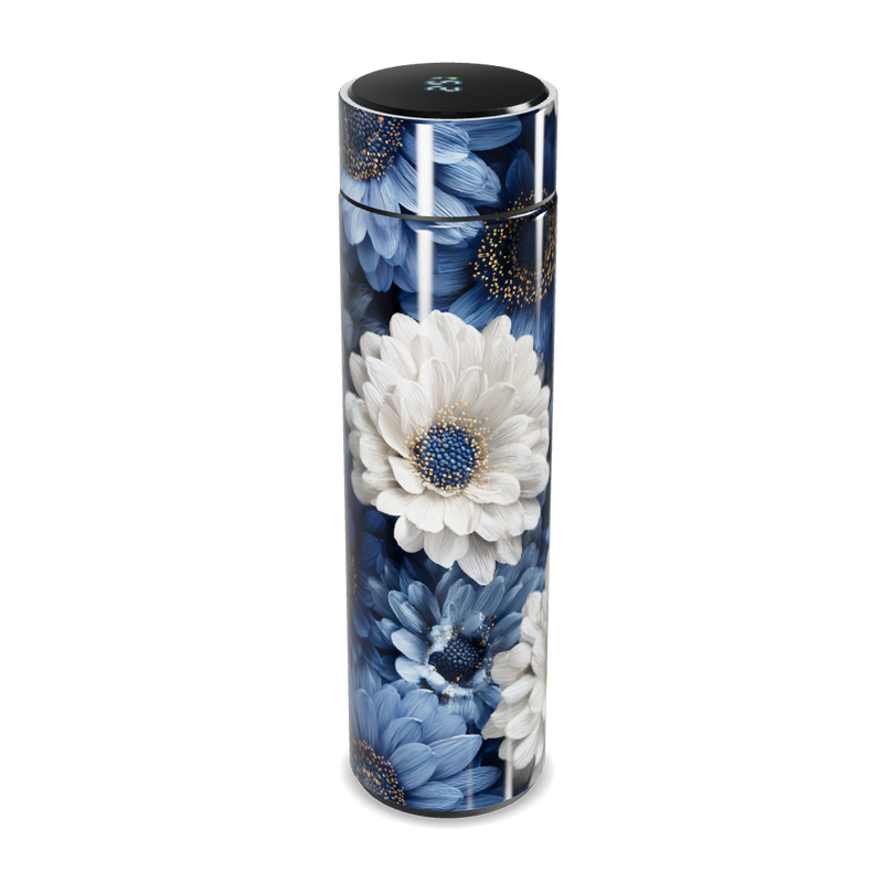 Garrafa Térmica Touch - Floral Azul