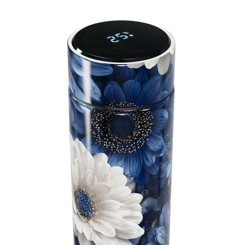 Garrafa Térmica Touch - Floral Azul