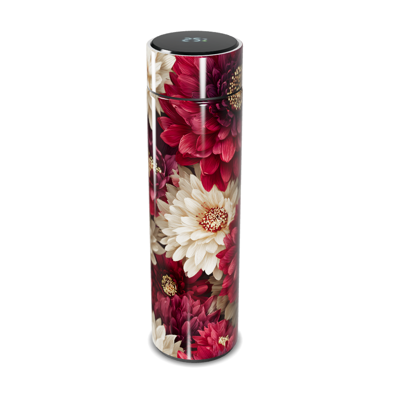 Garrafa Térmica Touch - Floral Vermelha e Branca