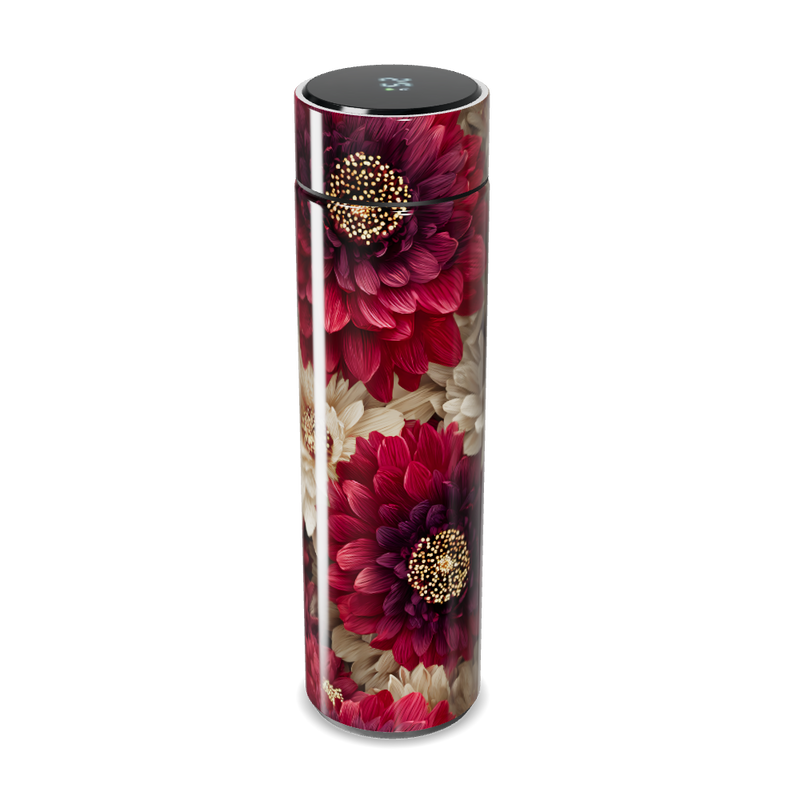 Garrafa Térmica Touch - Floral Vermelha e Branca