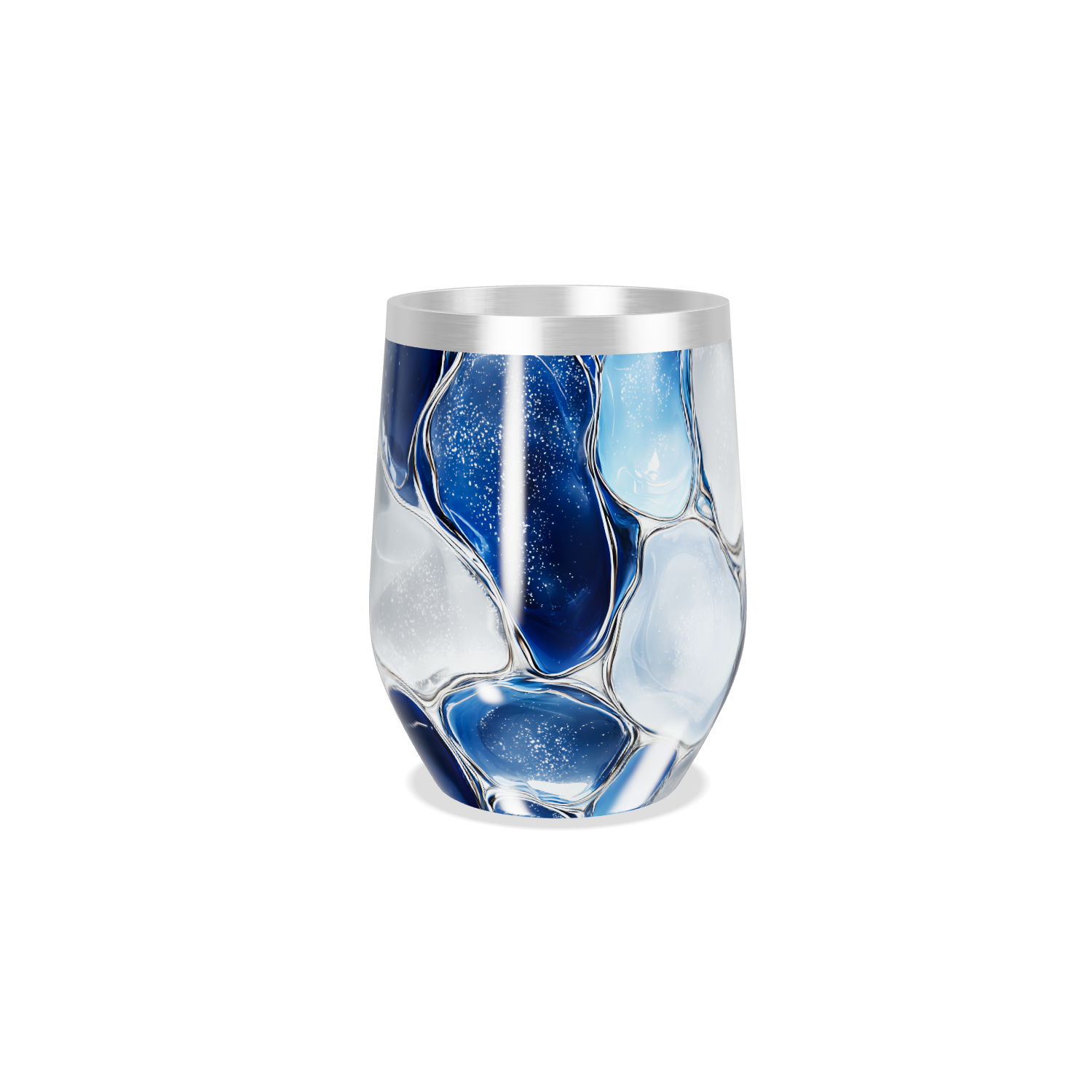 Copo Térmico Slim - Azul Marmorizado Aço Inox