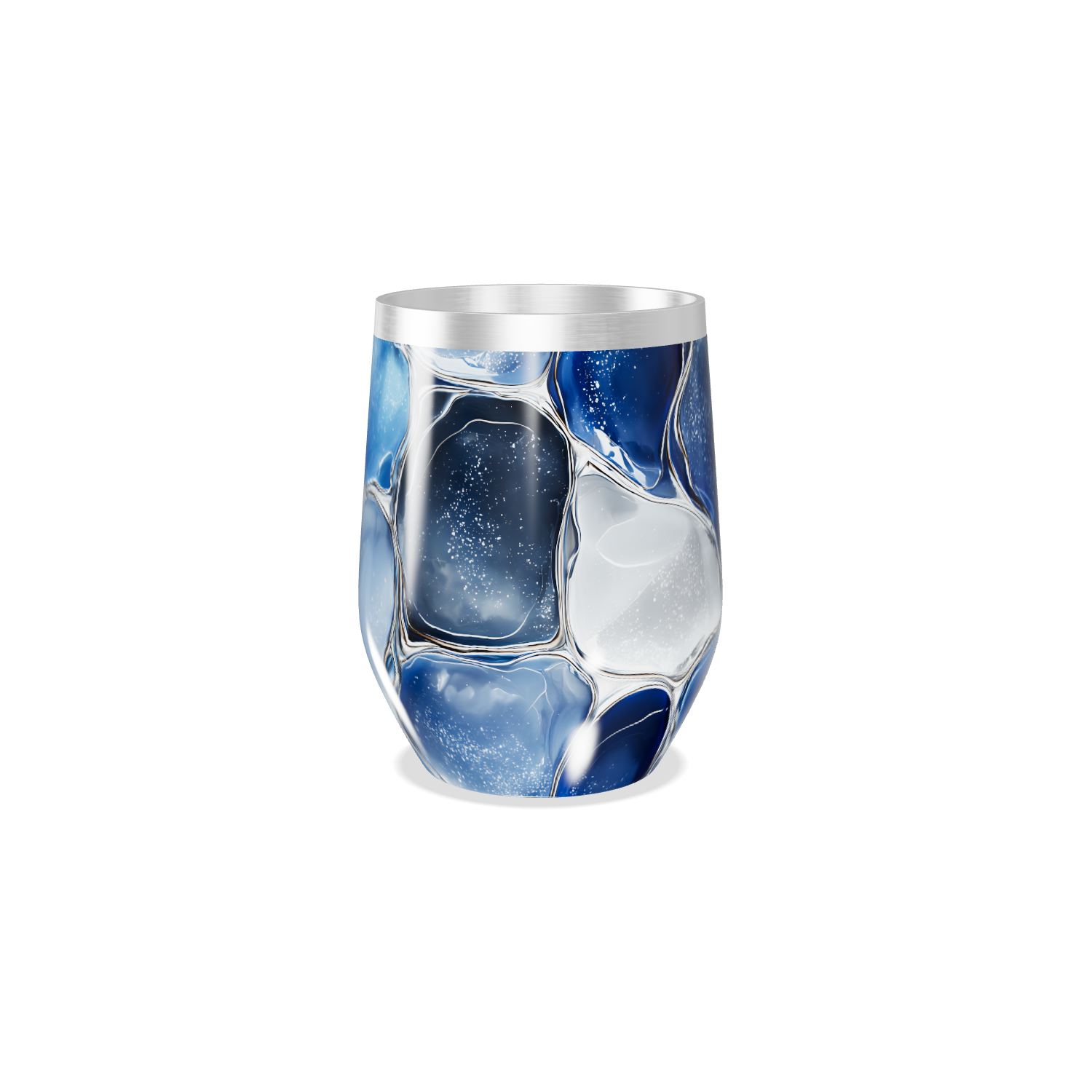 Copo Térmico Slim - Azul Marmorizado Aço Inox