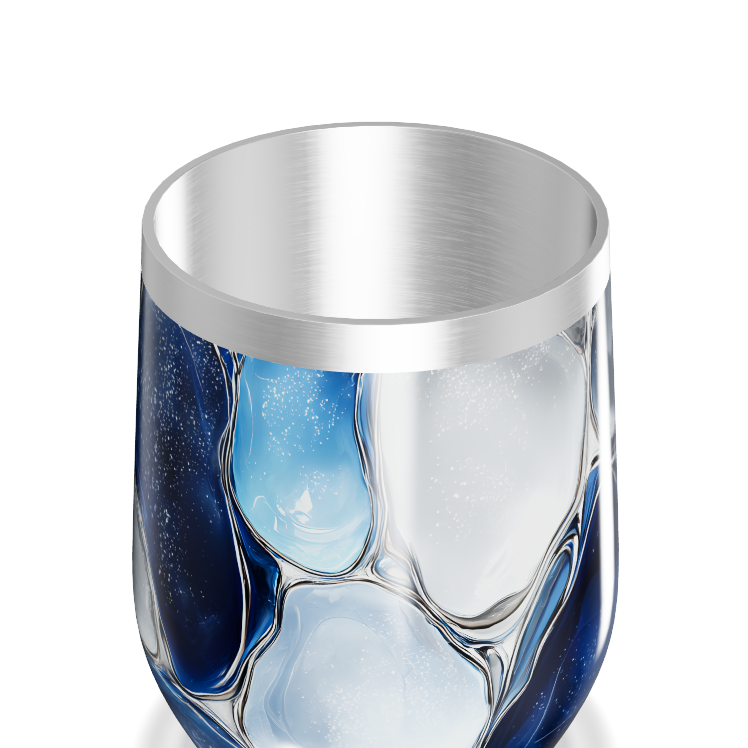 Copo Térmico Slim - Azul Marmorizado Aço Inox