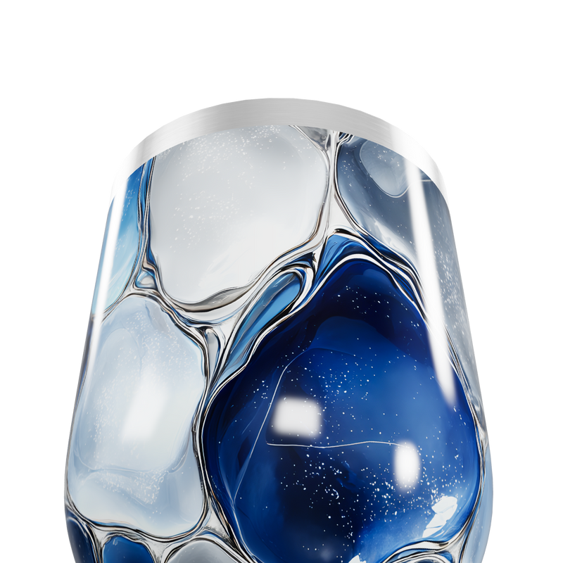 Copo Térmico Slim - Azul Marmorizado Aço Inox