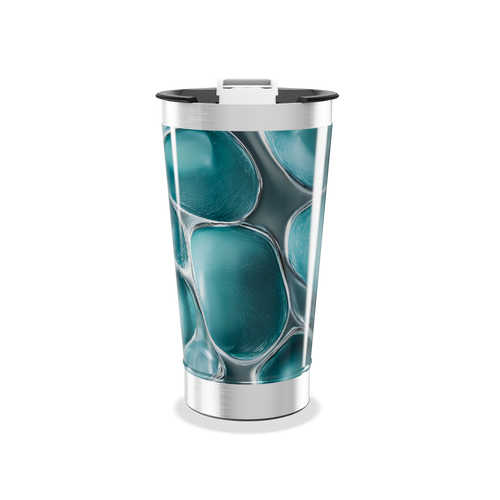 Copo Térmico - Azul com Estampa Moderna