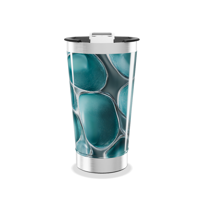 Copo Térmico - Azul com Estampa Moderna