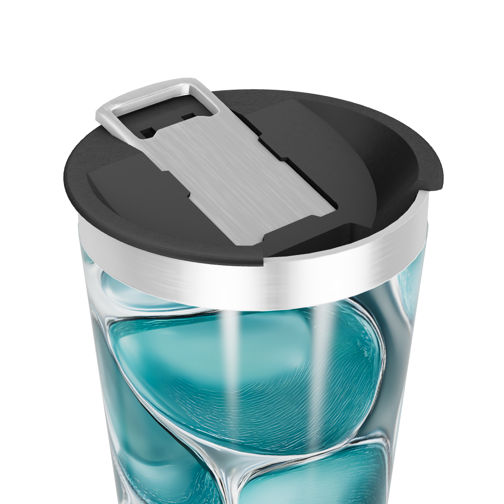 Copo Térmico - Azul com Estampa Moderna