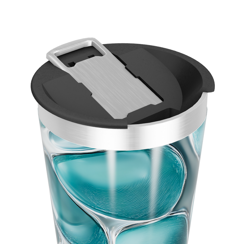 Copo Térmico - Azul com Estampa Moderna