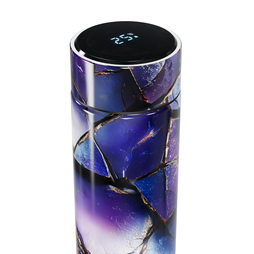 Garrafa Térmica Touch - Roxa com Detalhes Fractais