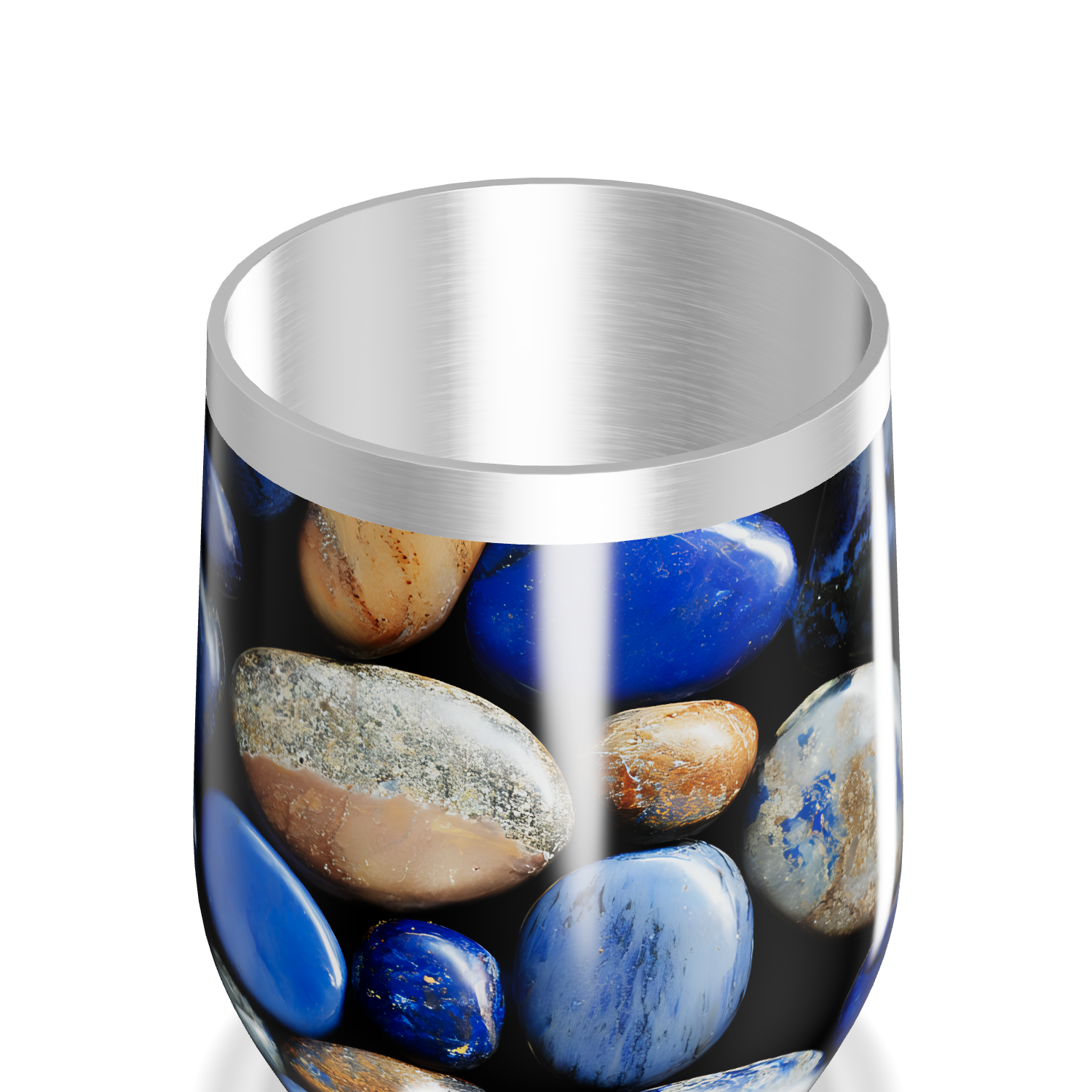 Copo Térmico Slim - Pedras Azuis Inox