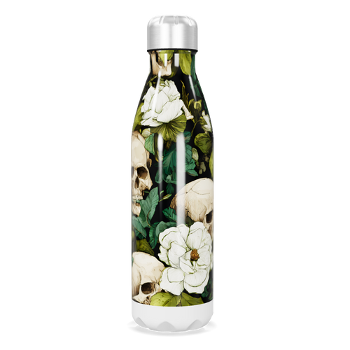 Garrafa Inox - Flores e Caveiras Colorida