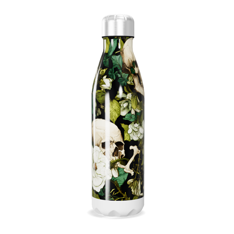 Garrafa Inox - Flores e Caveiras Colorida