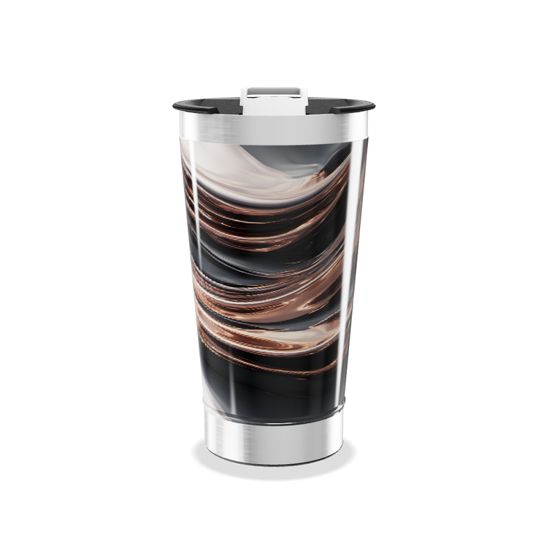 Copo Térmico - Espiral Preto e Marrom