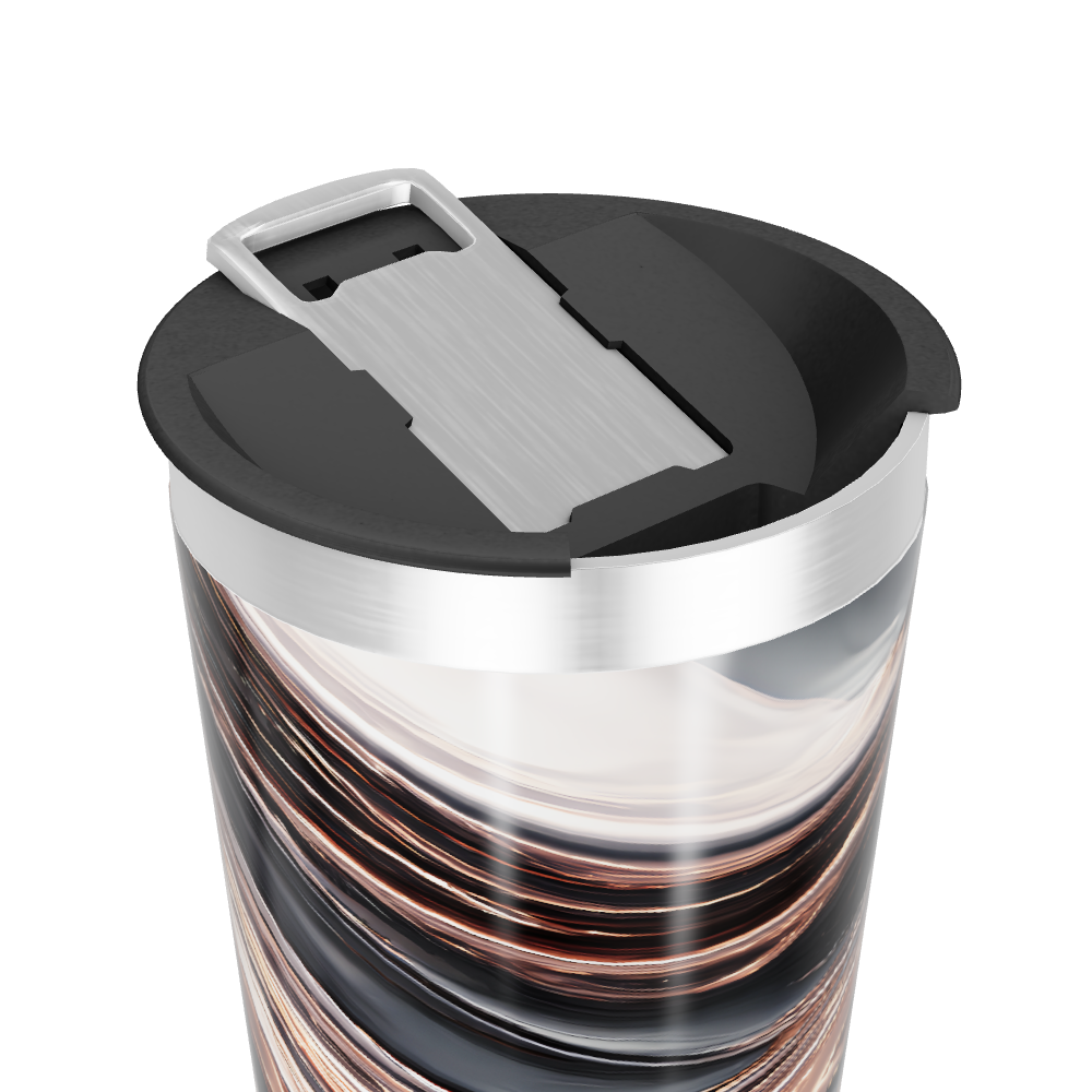 Copo Térmico - Espiral Preto e Marrom