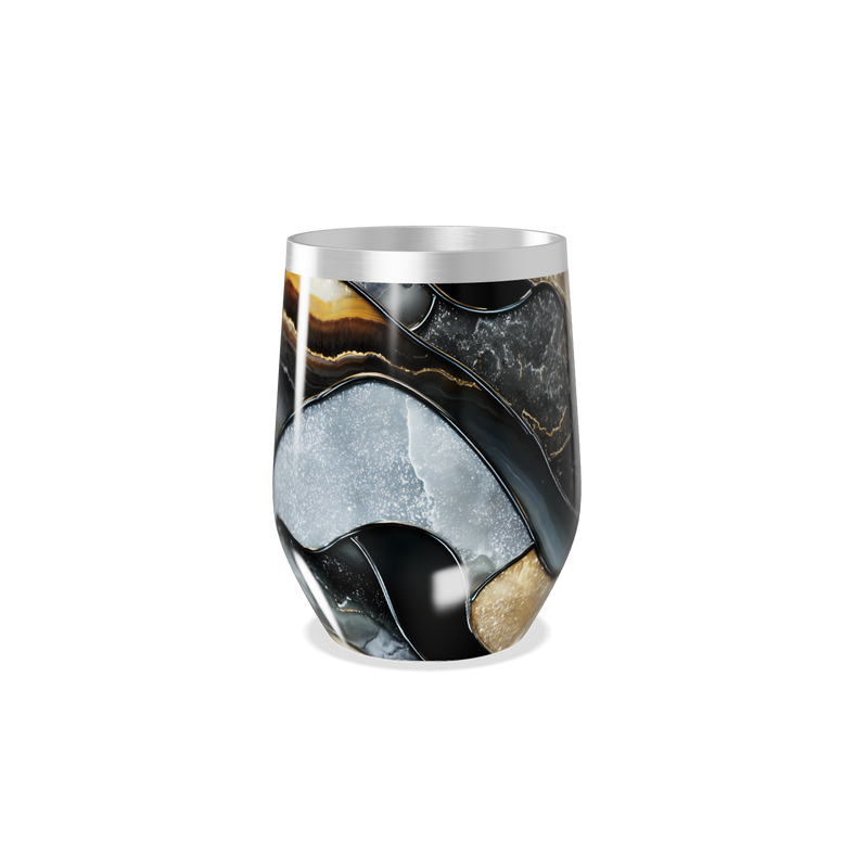 Copo Térmico Slim - Preto Mármore Inox