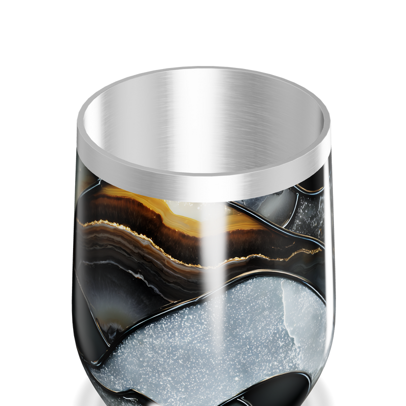 Copo Térmico Slim - Preto Mármore Inox