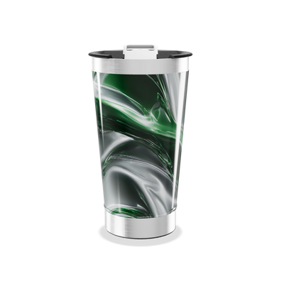 Copo Térmico - Verde com Design Abstrato