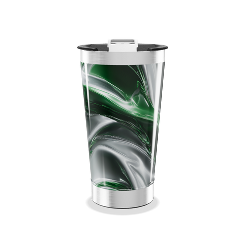 Copo Térmico - Verde com Design Abstrato