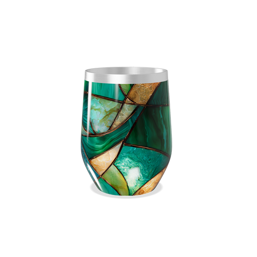 Copo Térmico Slim - Verde com Estampa Abstrata