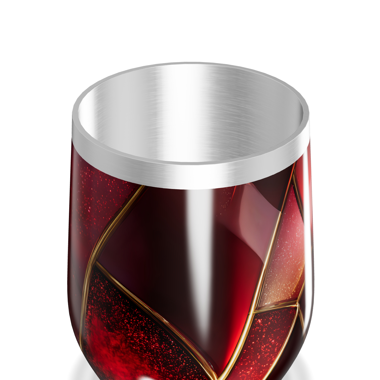 Copo Térmico Slim - Estampa Vermelha Abstrata