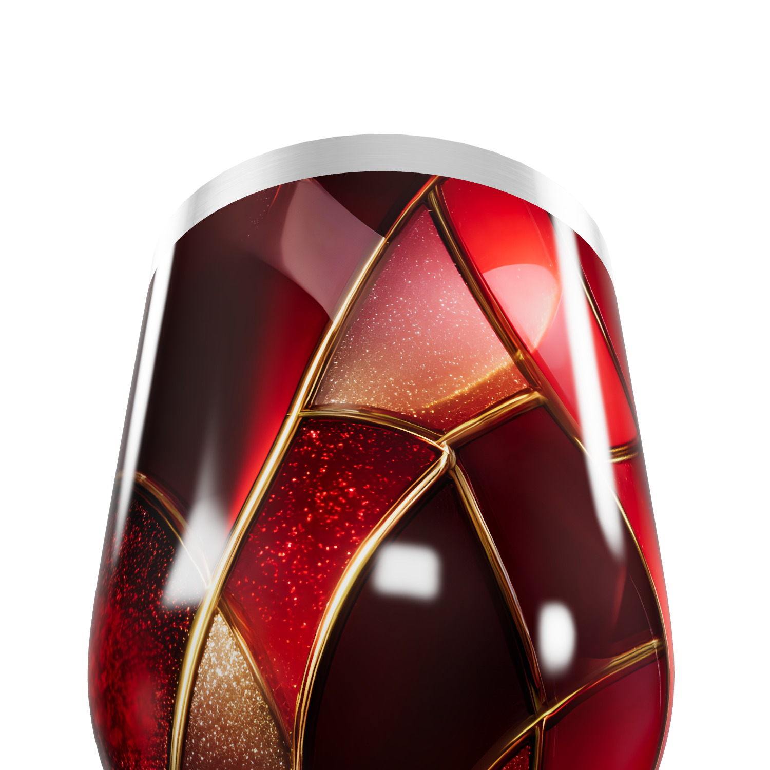 Copo Térmico Slim - Estampa Vermelha Abstrata