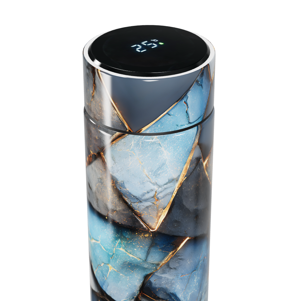 Garrafa Térmica Touch - Mármore Azul Luxo