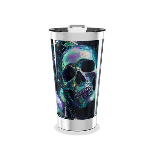 Copo Térmico - Caveira Metálica Colorida