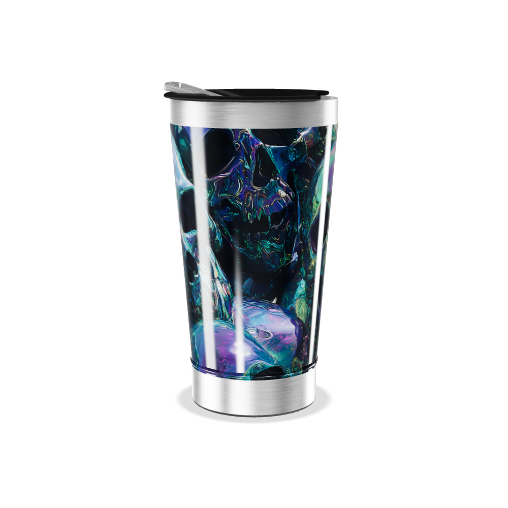 Copo Térmico - Caveira Metálica Colorida