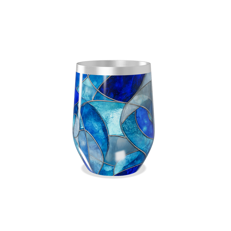 Copo Térmico Slim - Vidro Azul Marmorizado