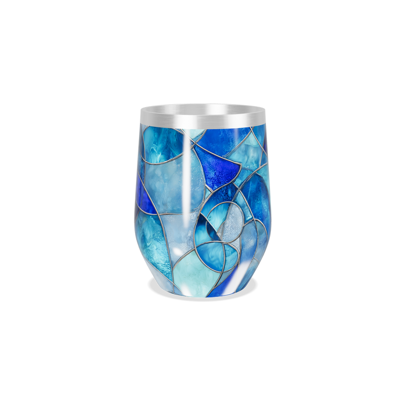 Copo Térmico Slim - Vidro Azul Marmorizado