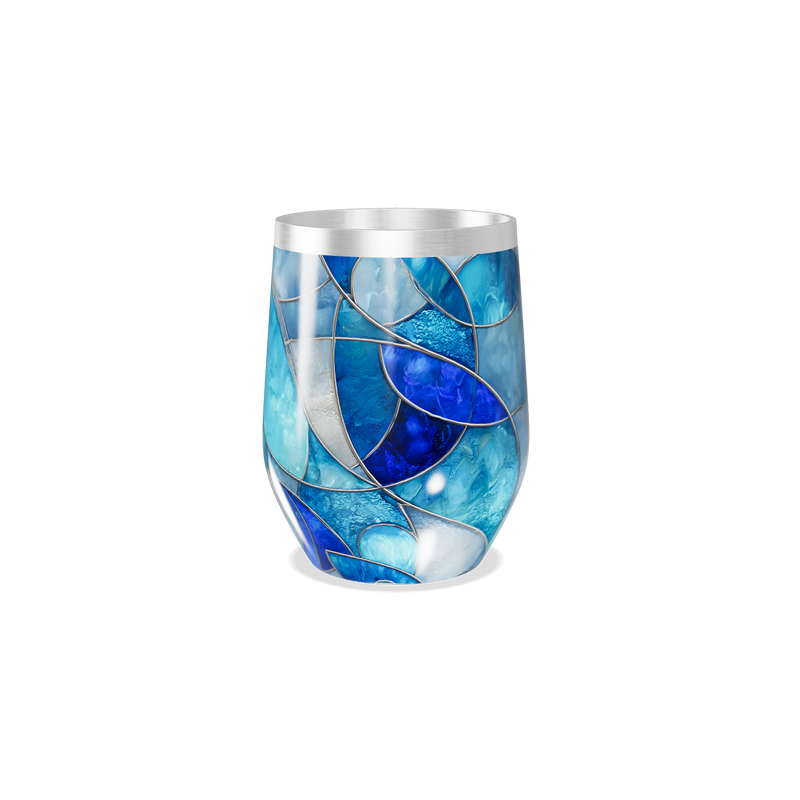 Copo Térmico Slim - Vidro Azul Marmorizado