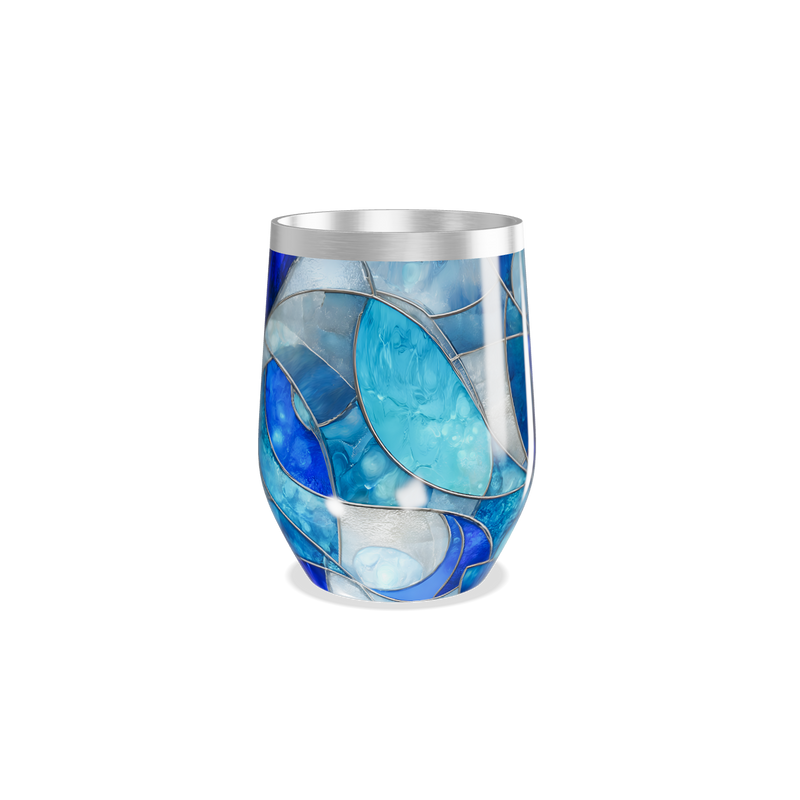 Copo Térmico Slim - Vidro Azul Marmorizado