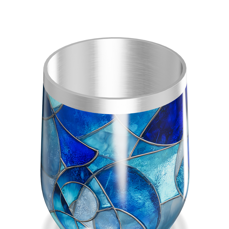 Copo Térmico Slim - Vidro Azul Marmorizado