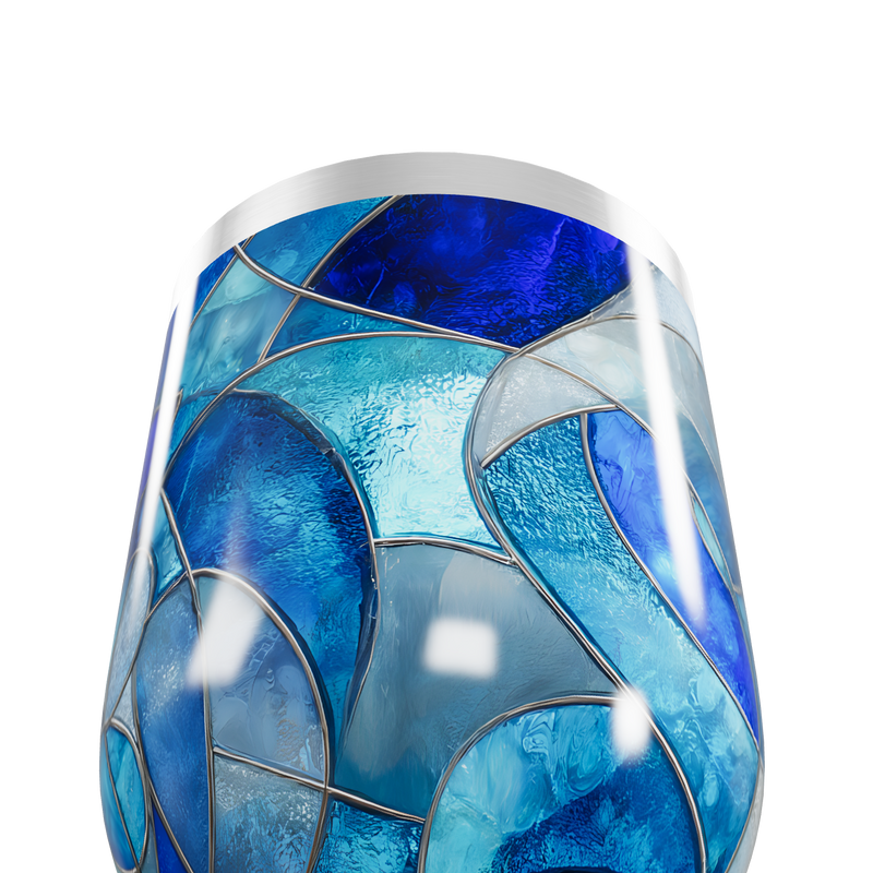 Copo Térmico Slim - Vidro Azul Marmorizado