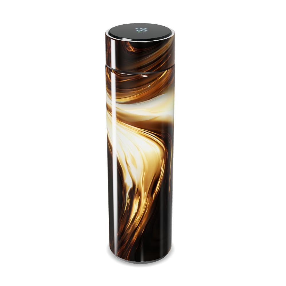 Garrafa Térmica Touch - Preto Ouro Marmorizado