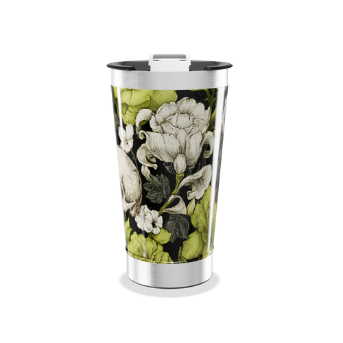 Copo Térmico - Floral Preto e Verde