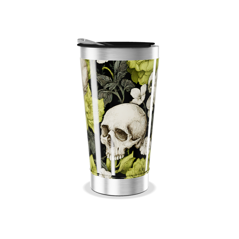 Copo Térmico - Floral Preto e Verde