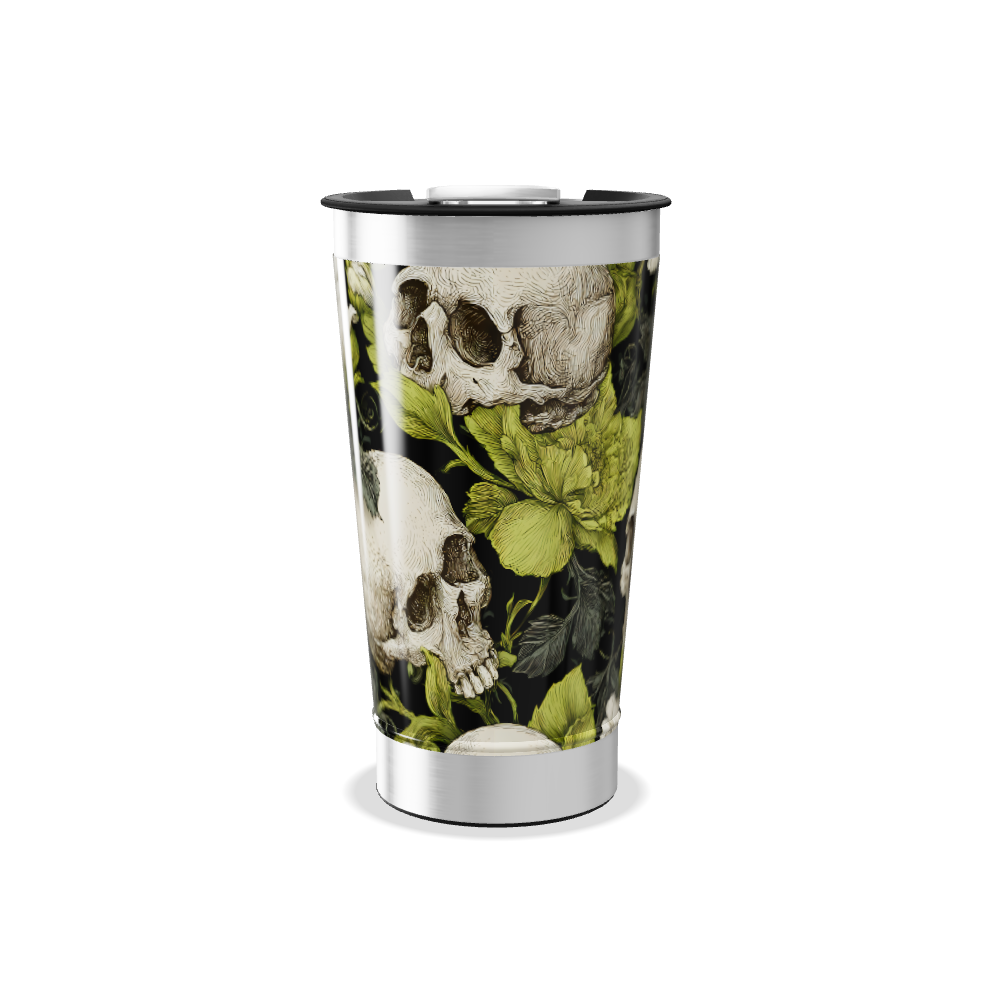 Copo Térmico - Floral Preto e Verde