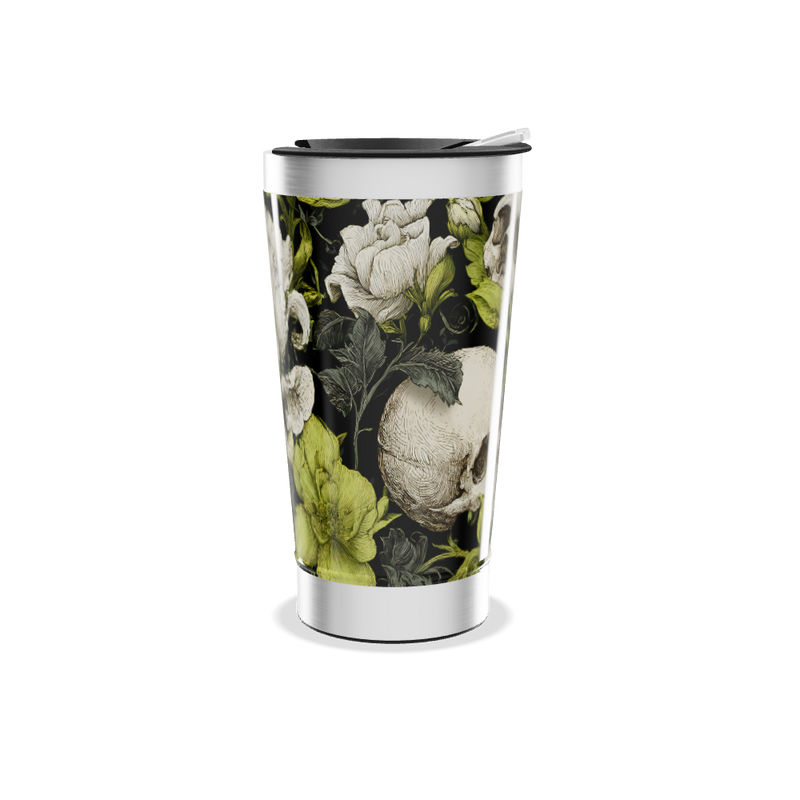 Copo Térmico - Floral Preto e Verde