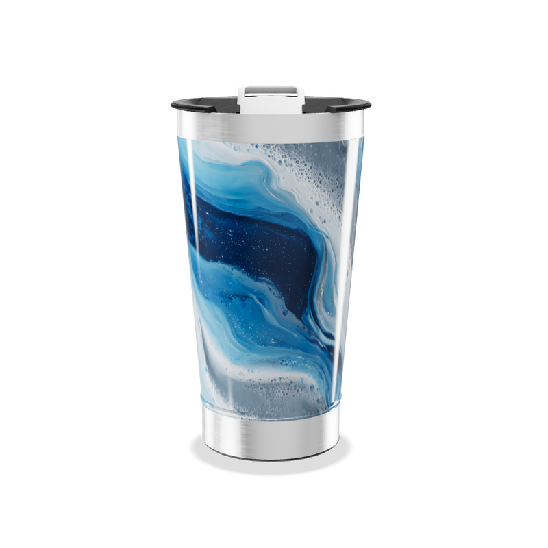 Copo Térmico - Azul Abstrato Inox