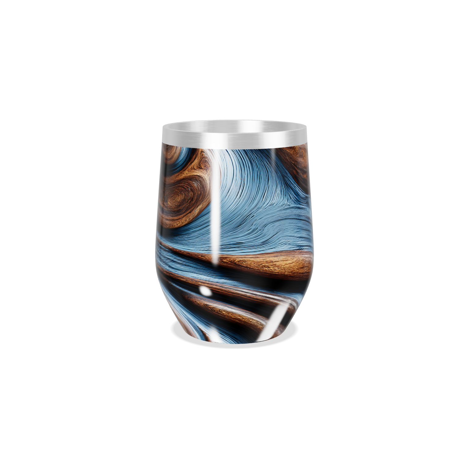 Copo Térmico Slim - Mármore Azul e Marrom