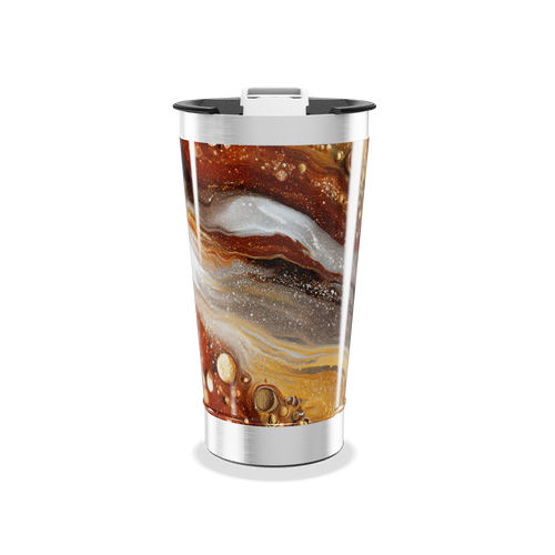 Copo Térmico - Estampa Cósmica Marrom