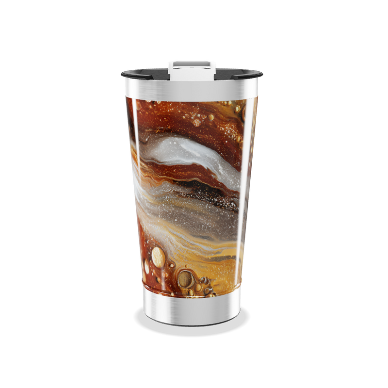 Copo Térmico - Estampa Cósmica Marrom