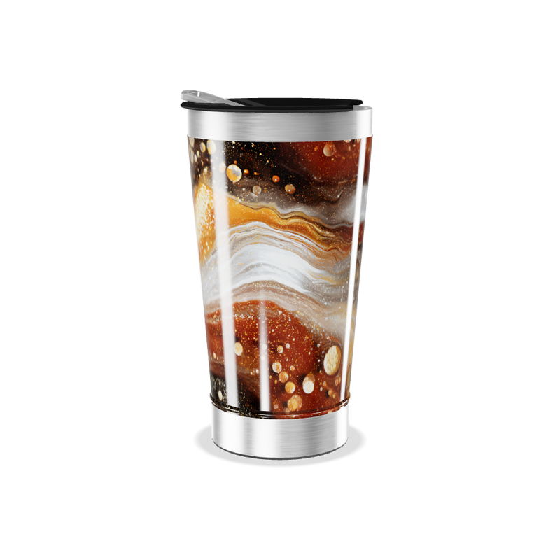 Copo Térmico - Estampa Cósmica Marrom