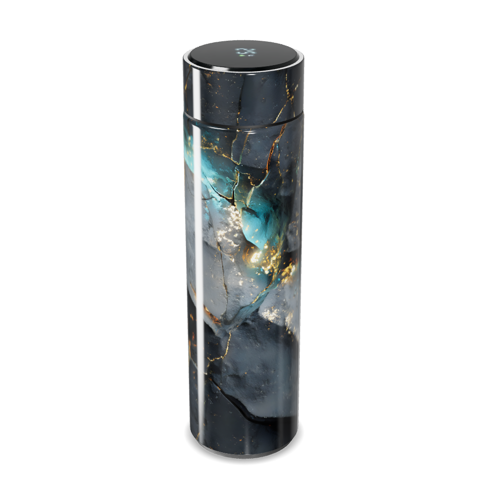 Garrafa Térmica Touch - Mármore Preto LED