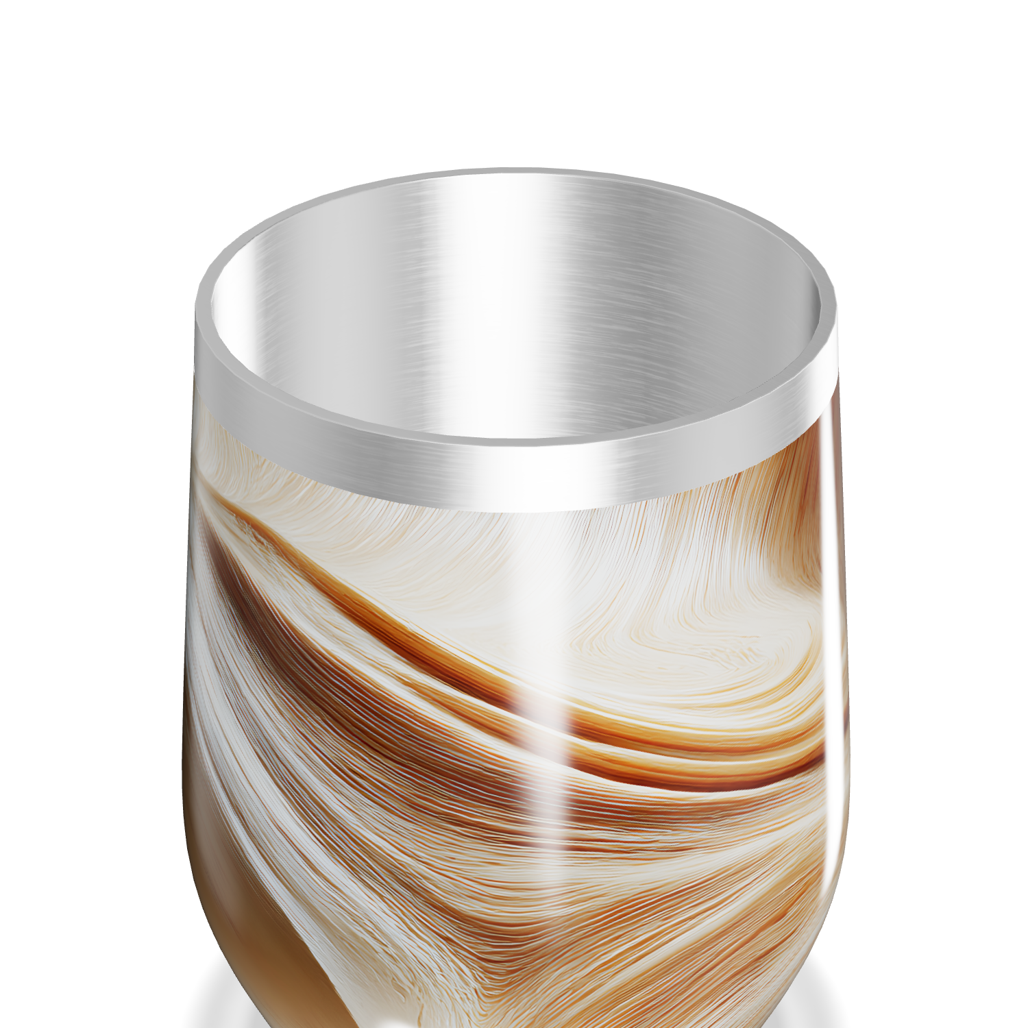 Copo Térmico Slim - Mármore Marrom Aço Inox