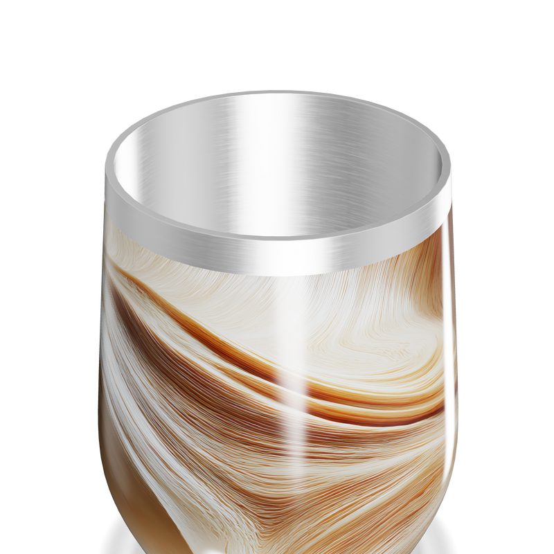 Copo Térmico Slim - Mármore Marrom Aço Inox