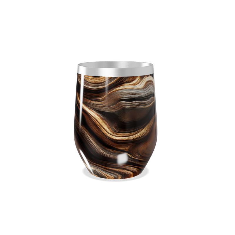 Copo Térmico Slim - Mármore Marrom Aço Inox